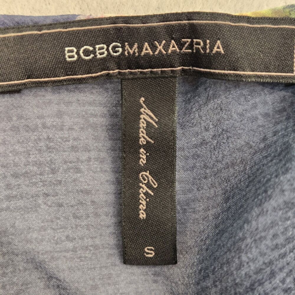 BCBGMAXAZRIA Suzy Chevron Dress Kaftan Small Sheer Overlay High Low Hem Lined - Picture 9 of 11